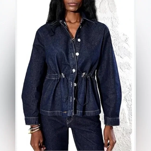 Zara Dark Blue Jean Jacket - Picture 2 of 11